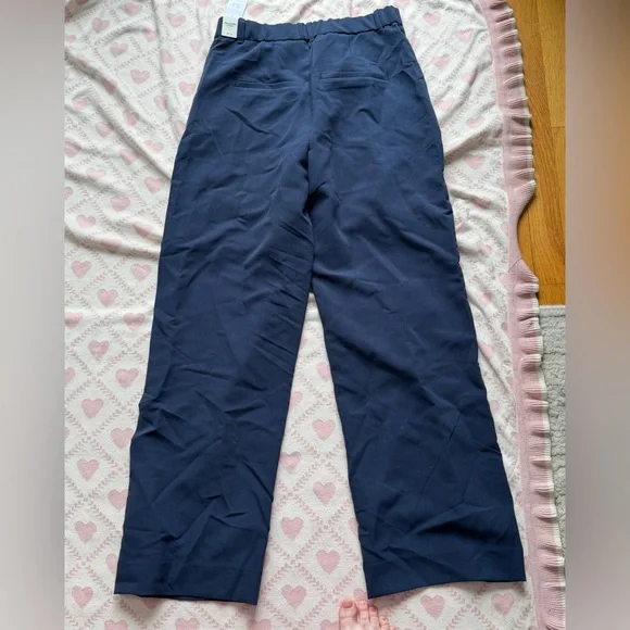 NWT Abercrombie and Fitch Navy Straight-Leg Pleated Dress Pants - Picture 6 of 6